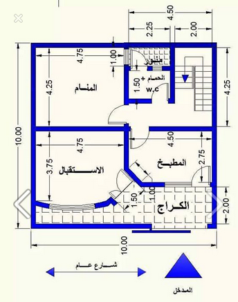 خرائط منازل 100م - اروع التقسيمات لمنازل متوسطه المساحه 6525